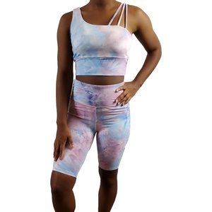 NWOT Tie Dye Fashionable Biker Short Set